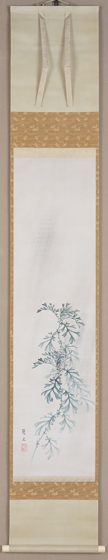 �����@�Ԑ΁@Soseki Murase�^�J���H�u�@firefly on mugwort in rain