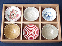 三代清水六兵衛　Kiyomizu Rokube 3rd／色かわり盞　six kinds of sake cups